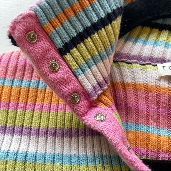 Vintage Y2K 90s Tommy Hilfiger Ribbed Stripe Pullover Sweater Top Large Pink - Picture 3 of 6